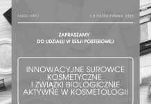 Sesja posterowa: Innowacyjne surowce kosmetyczne oraz związki biologicznie aktywne w kosmetologii